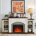 72 in Electric Fireplace with Mantel TV Stand for Up to 80 in TVs