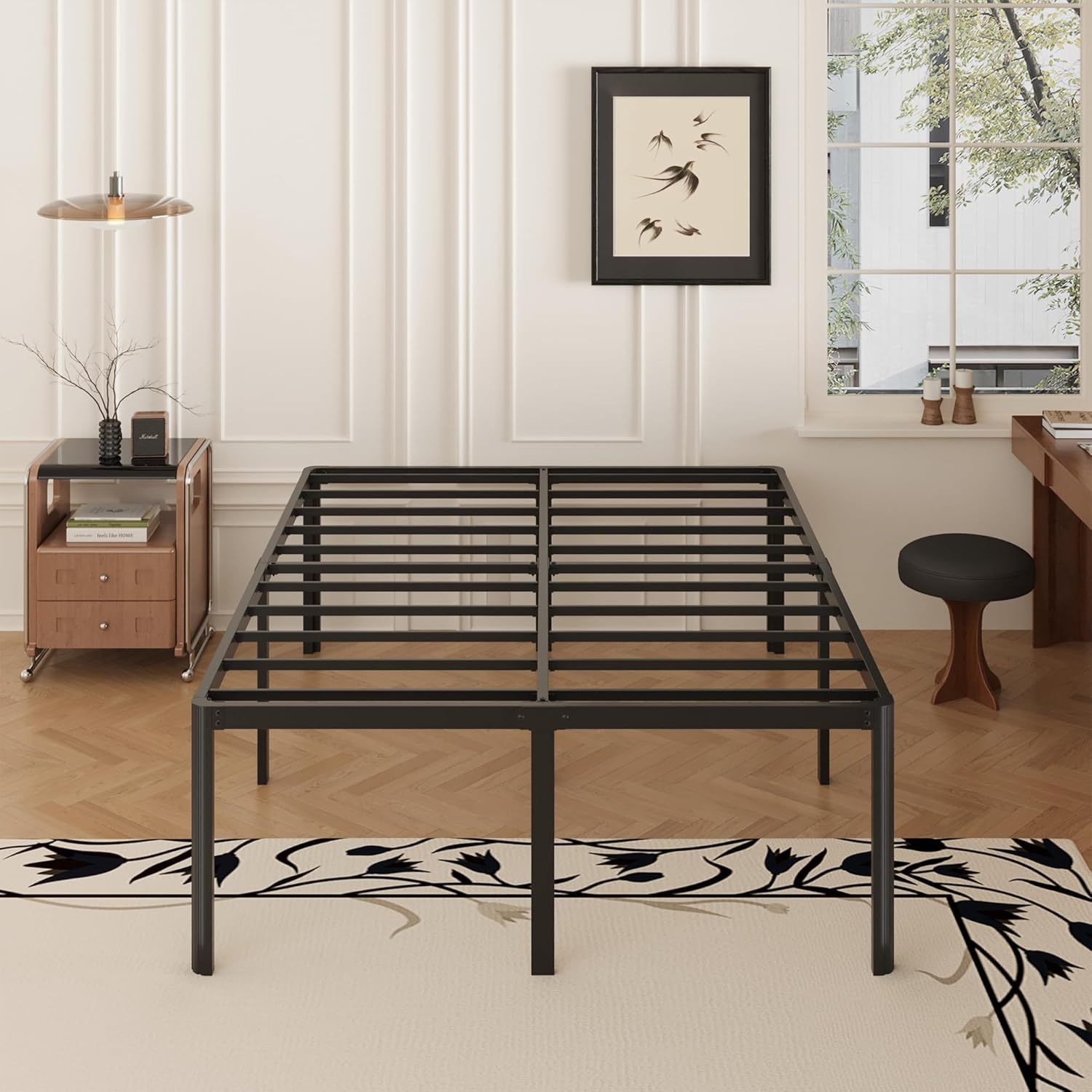 20 Inch High California King Bed Frame with Rounded Corner Legs