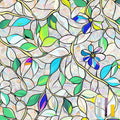 Window Privacy Film 35 x 78.5 in Flower Vine - Rainbow Static Cling