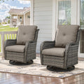Outdoor Swivel Rocker Patio Chairs Set of 2 - Comfortable 360 Gliding