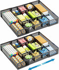 Expandable Desk Drawer Organizer Tray - Adjustable Mesh Divider