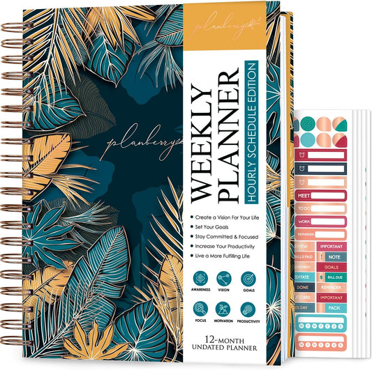 PLANBERRY Large Hourly Schedule Planner for Time Management