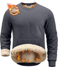 Pudolla Men's Sherpa Lined Crewneck Sweatshirt - Warm Heavyweight