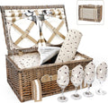 Willow Picnic Basket Set for 4 Persons - Large Insulated Cooler Bag