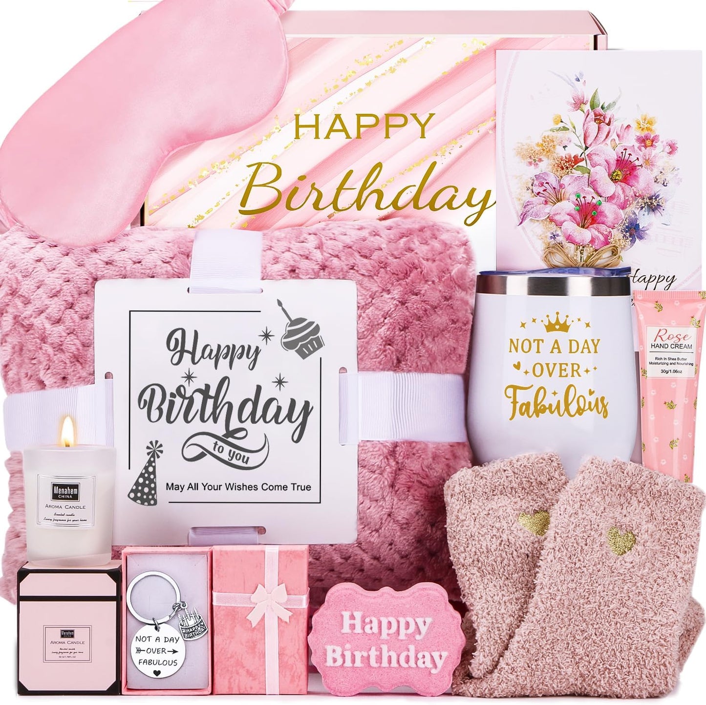 Unique Relaxing Spa Birthday Gift Basket for Women Care Package