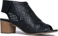 J. Adams Maddie Booties for Women - Peep Toe Low Block Heel