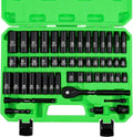 3/8ft Drive Impact Socket Set 50-Piece SAE & Metric - Durable Cr-V Kit