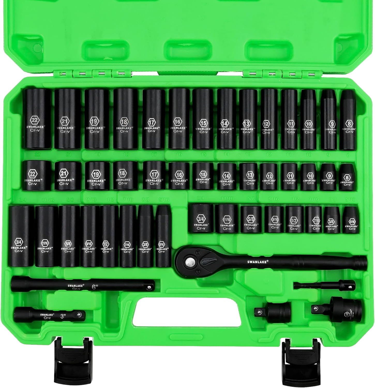 SWANLAKE GARDEN TOOLS 50-Piece Impact Socket Set for All Needs