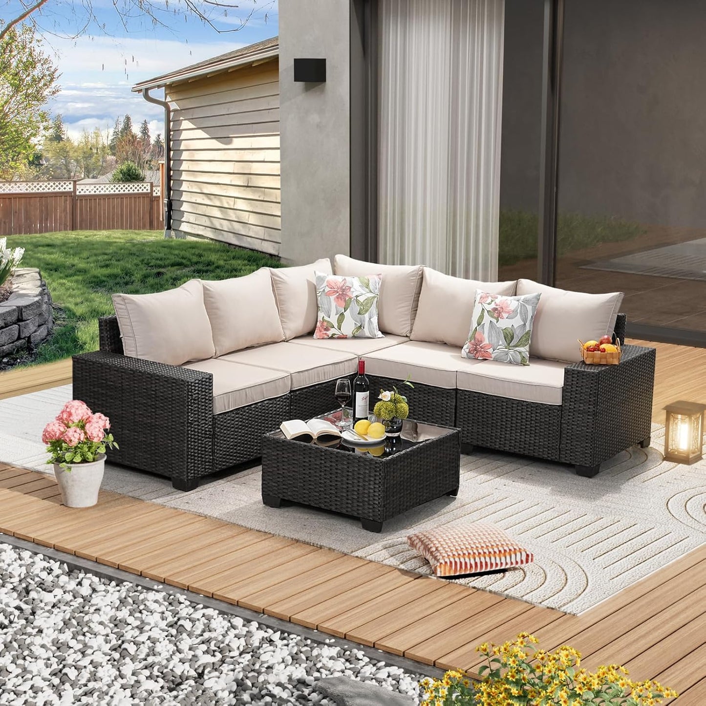 6 Pieces Patio Furniture Set for All-Weather Outdoor Comfort