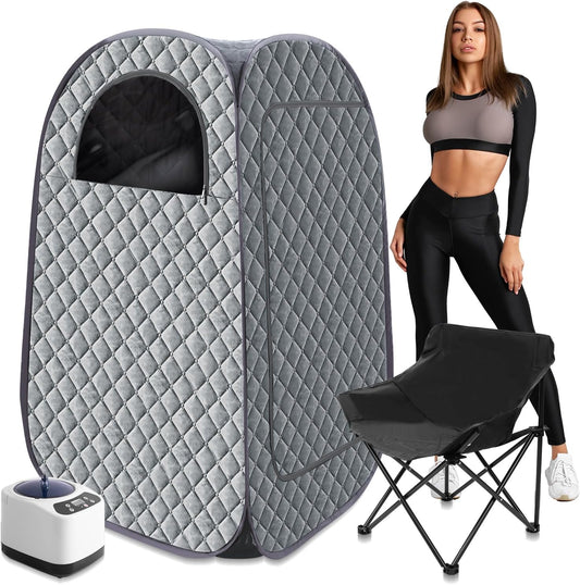 Home Spa on the Go: Portable Steam Sauna w/ 3L Steamer