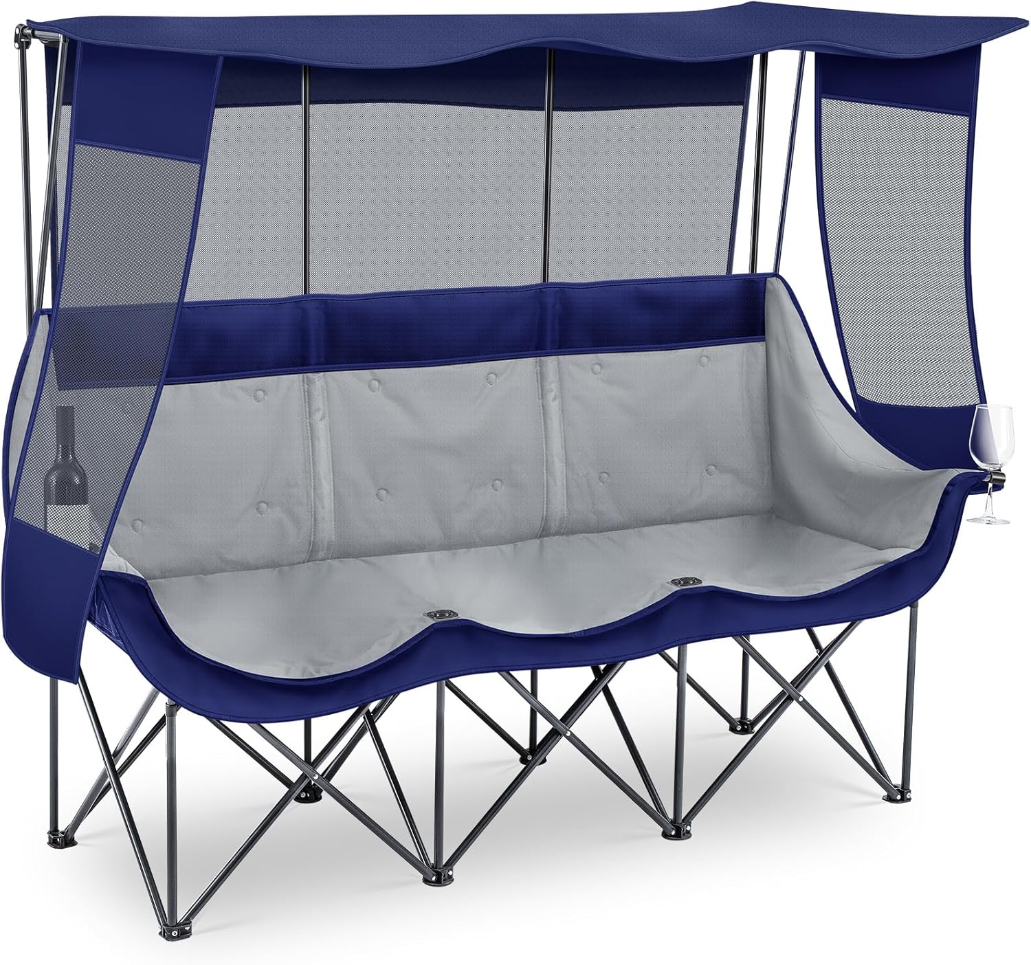 Oversized 3 Person Camping Chair with Canopy for Outdoor Fun