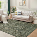 Morebes Vintage Large Rugs for Living Room - Soft Dark Green