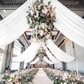 White Ceiling Drapes 6 Panels 5ftx10ft Sheer Wedding Ceiling Drapery