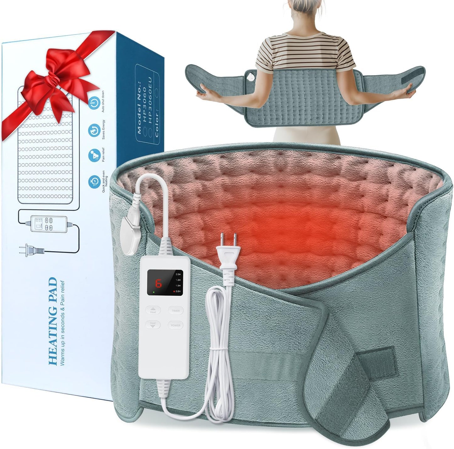 12x24 XL Heating Pad - 6 Heat Settings, Auto Shut Off