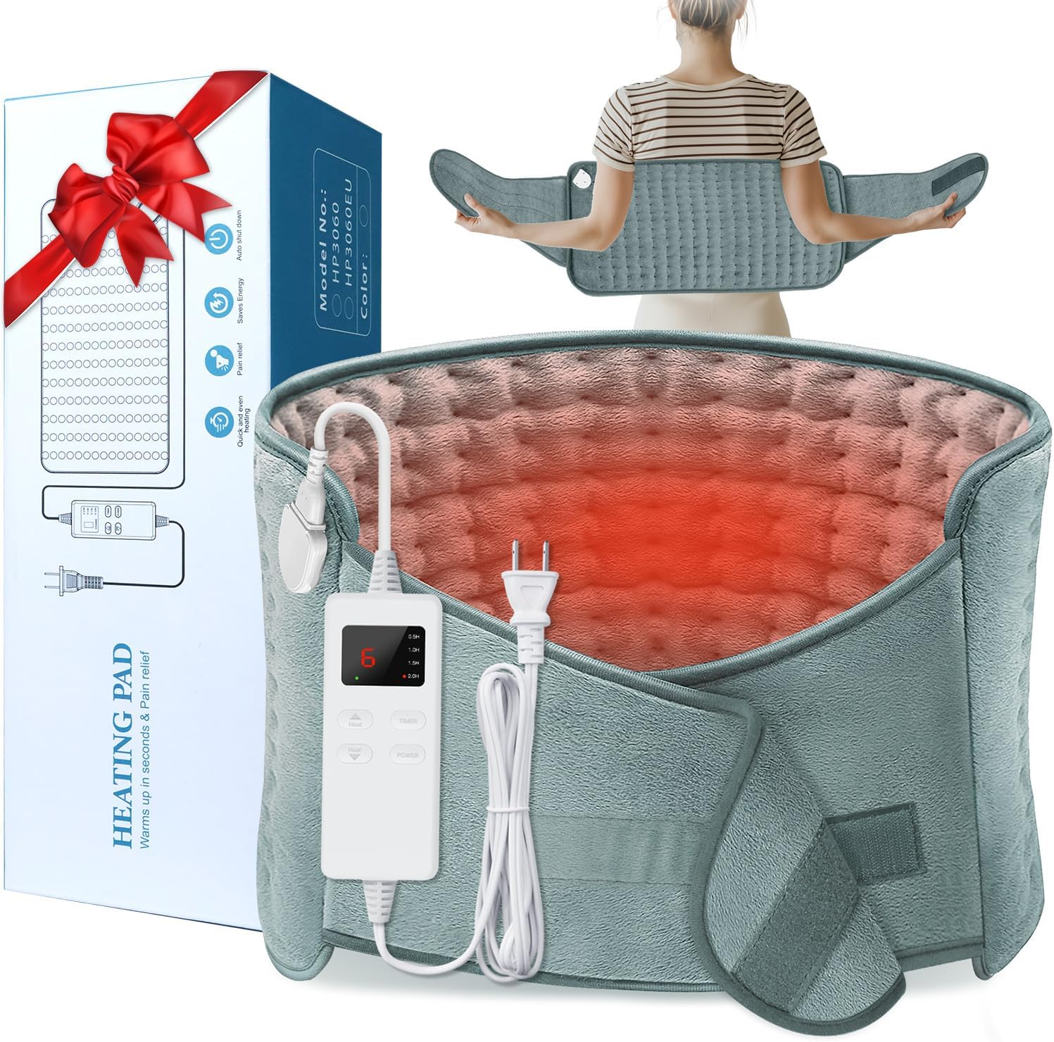 12x24 XL Heating Pad - 6 Heat Settings, Auto Shut Off