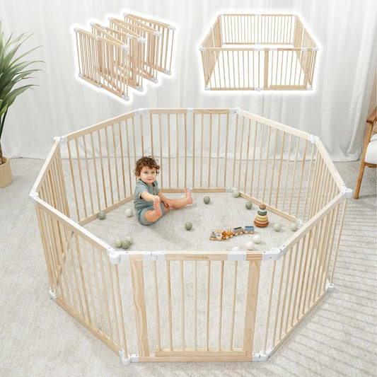 Baby Playpen & Gate for Toddlers - Safe, Portable, Adjustable