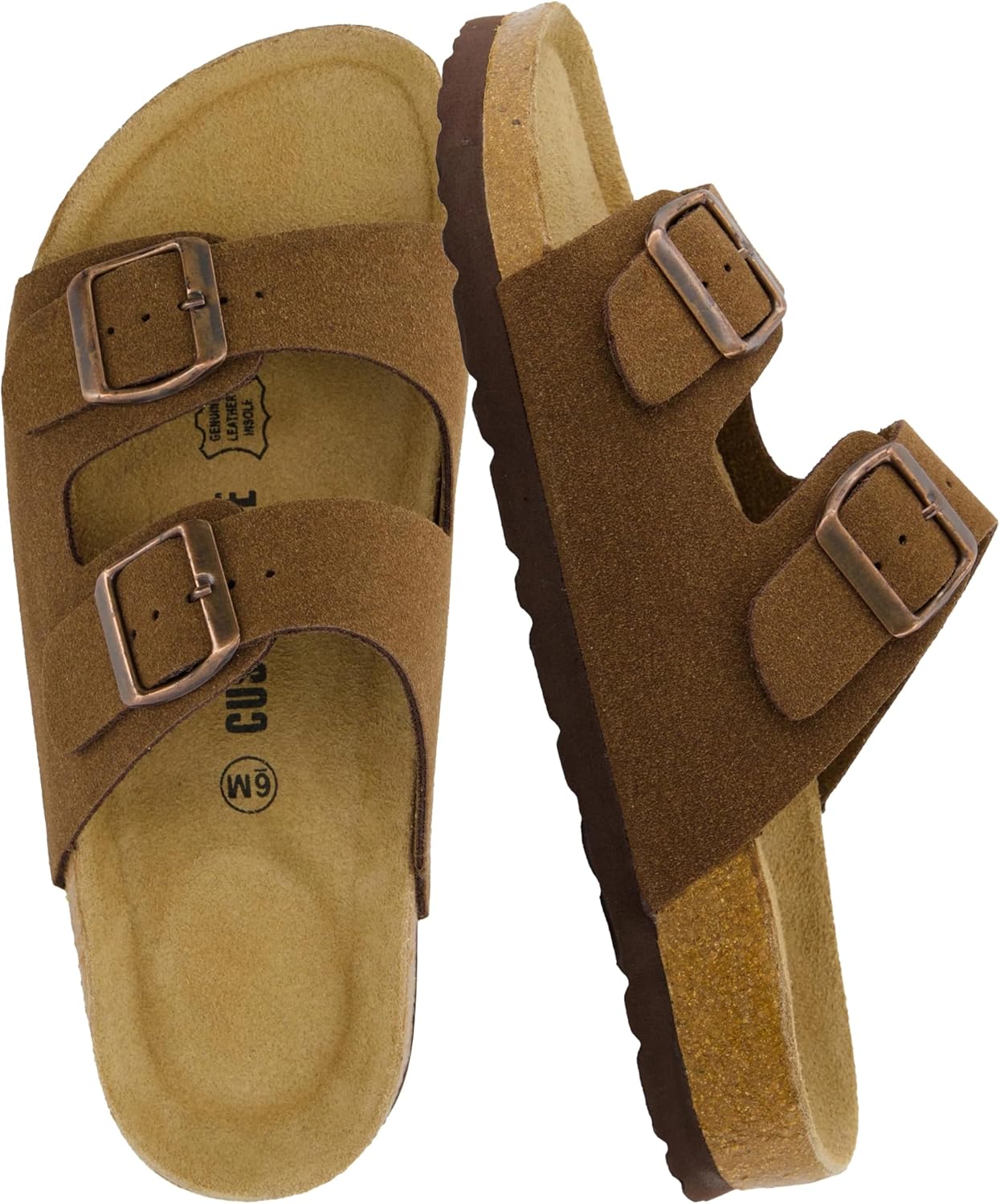 CUSHIONAIRE Lane Cork Footbed Sandals for Women Comfort