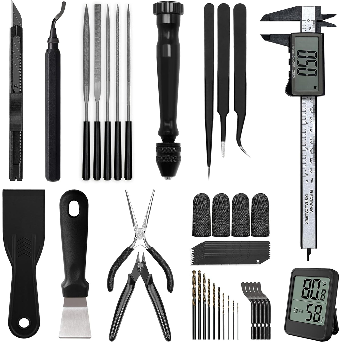 3D Printer Tools Kit for Precision Finishing and Measuring Tasks