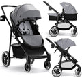 INFANS 2 in 1 Baby Stroller - Reversible Bassinet Pram and Foldable