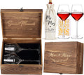 Wedding Gifts Mr and Mrs Wine Glasses Set - Keepsake Box and Card