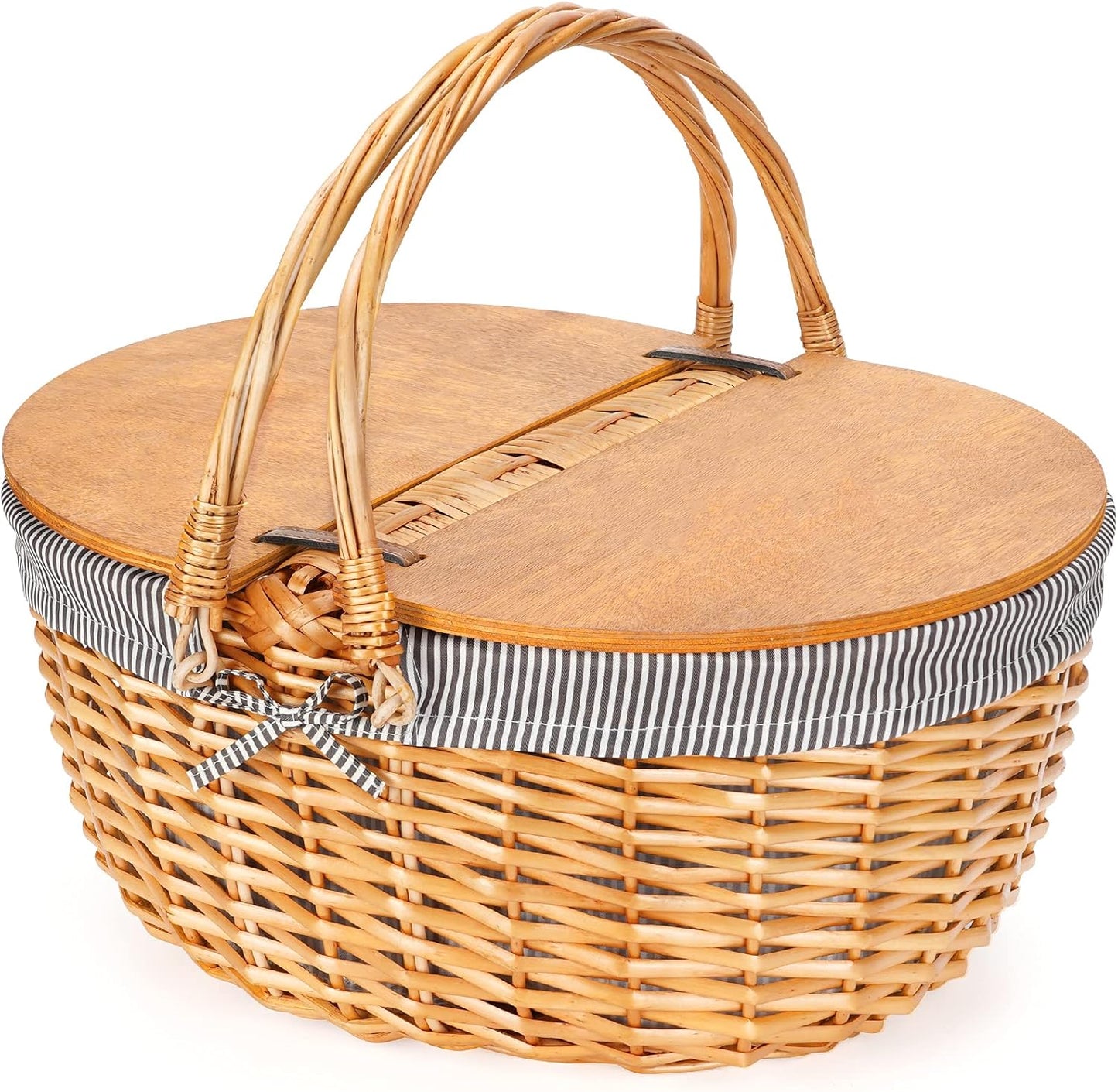 Wicker Picnic Basket with Liner for Outdoor Adventures