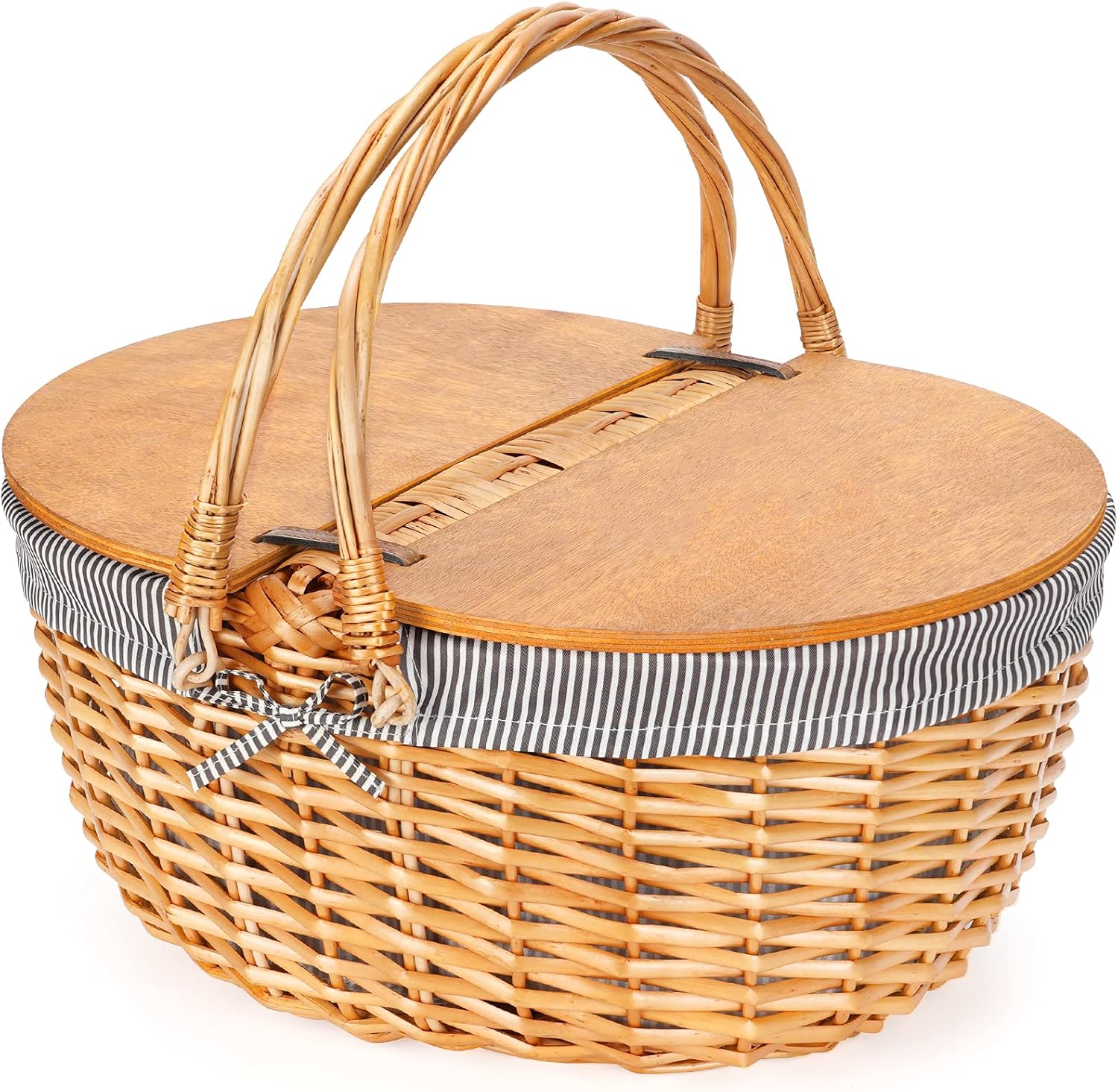 Wicker Picnic Basket with Liner for Outdoor Adventures