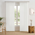 RAIN CITY 100 in White Linen Pinch Pleated Semi Sheer Curtains