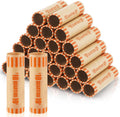 360 Preformed Quarter Coin Wrappers Rolls - Orange Quarter Organizers