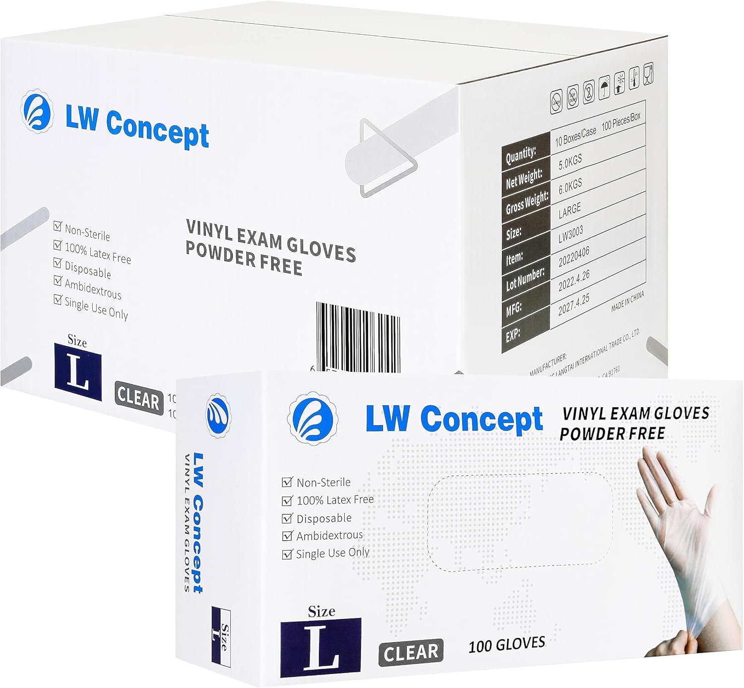 Multipurpose Latex-Free Vinyl Gloves, 3.5 mil - Case of 1000