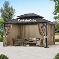 Gazebo Curtain Replacement 4-Panel Sidewalls 12ft x 14ft - Privacy