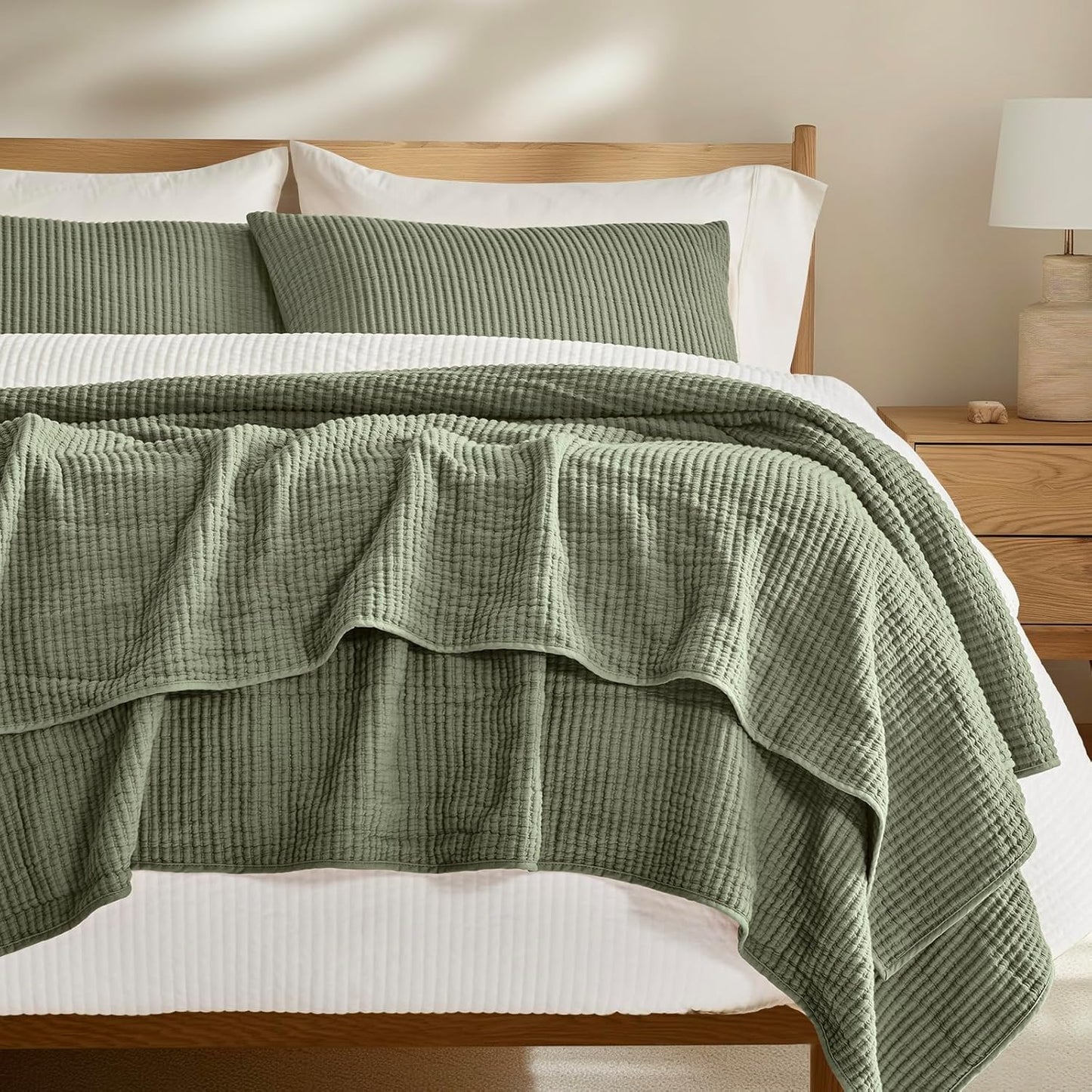 Cotton Coverlet Set Full Queen Size 3 Pieces for All Seasons