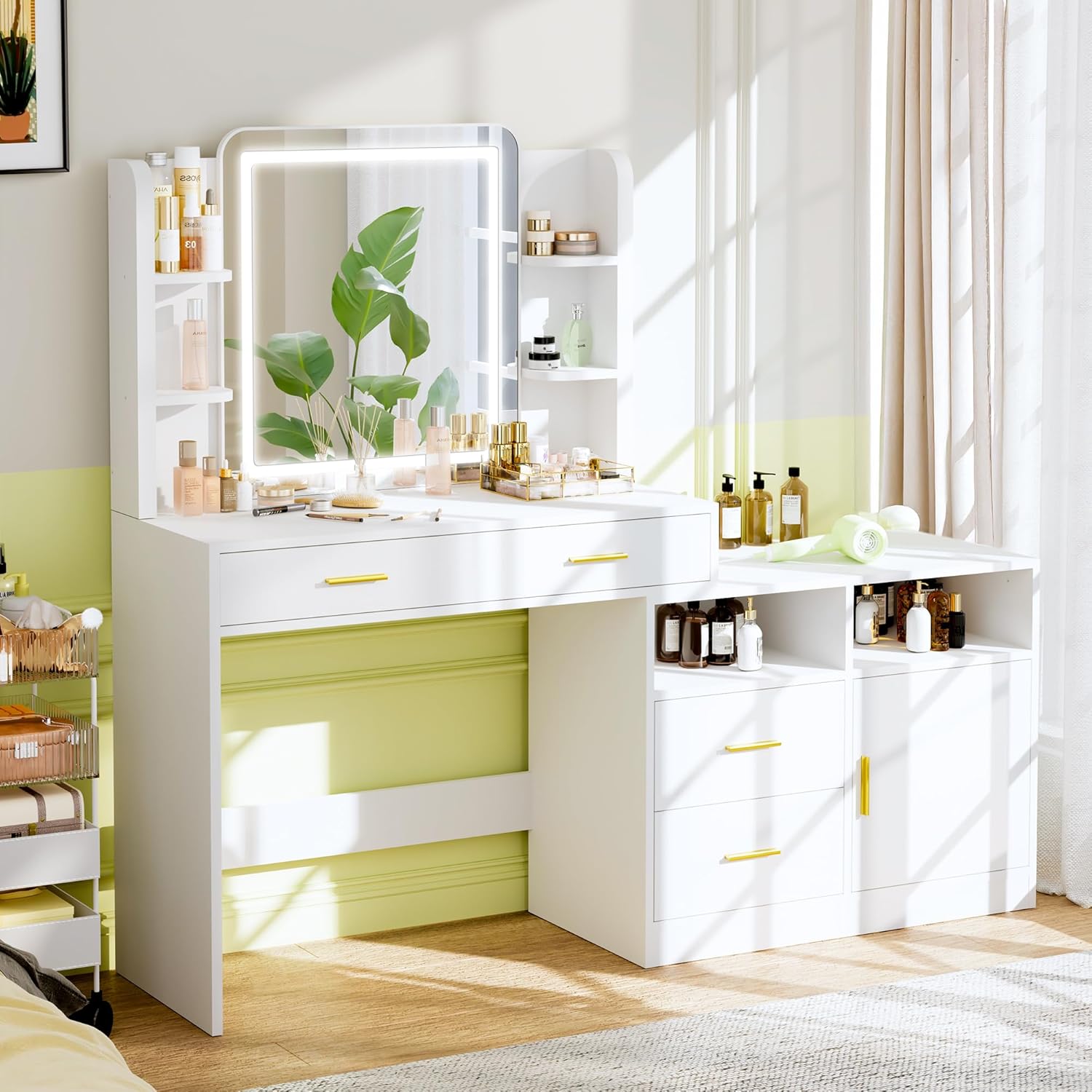 Pamapic Vanity Desk: Glamorous Makeup Station