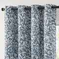 jinchan Blackout Curtains Blue Scroll Floral 108 in Panels - Darken