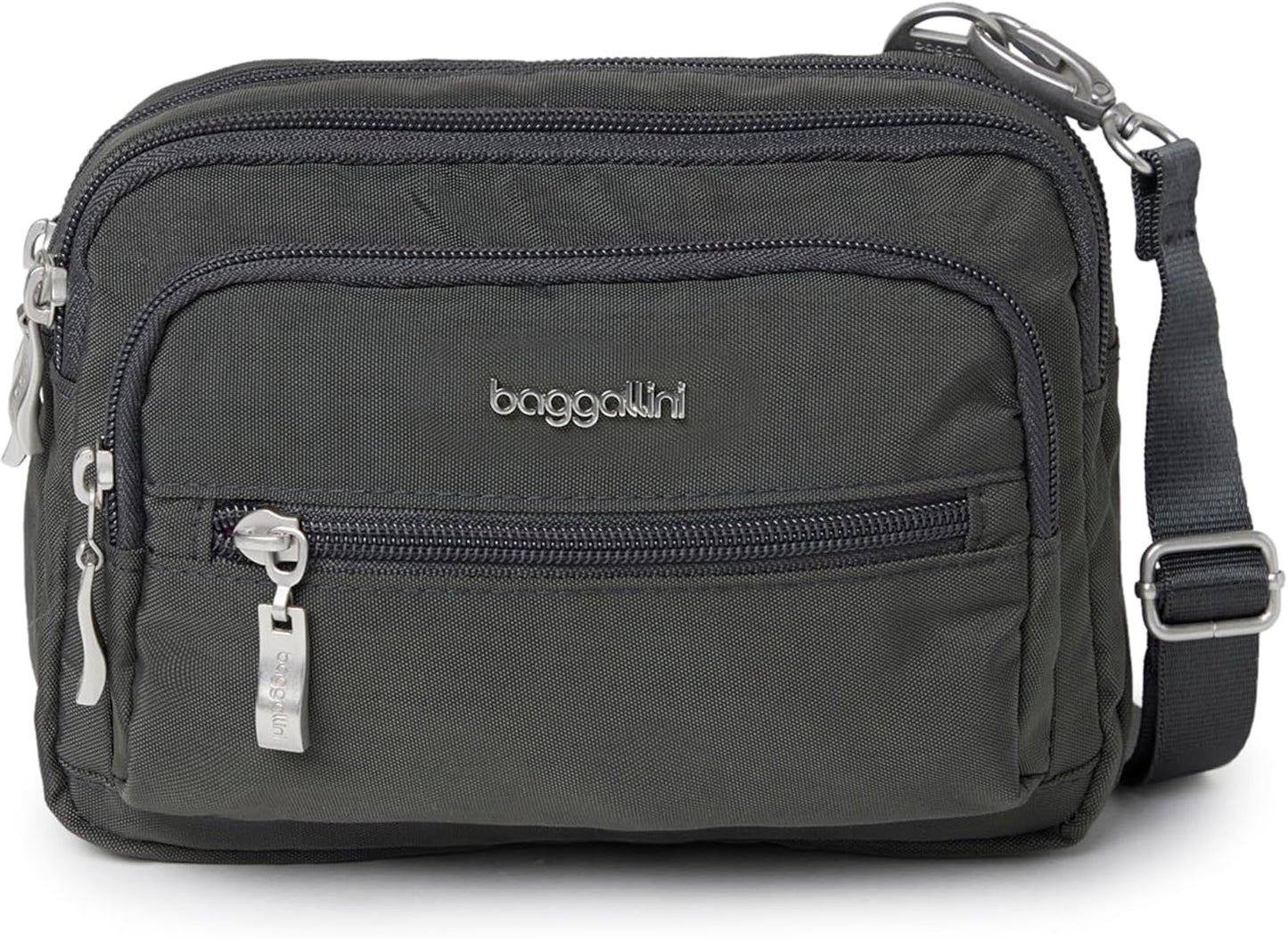 Baggallini Triple Zip Small Crossbody Bag for Women - Versatile Style