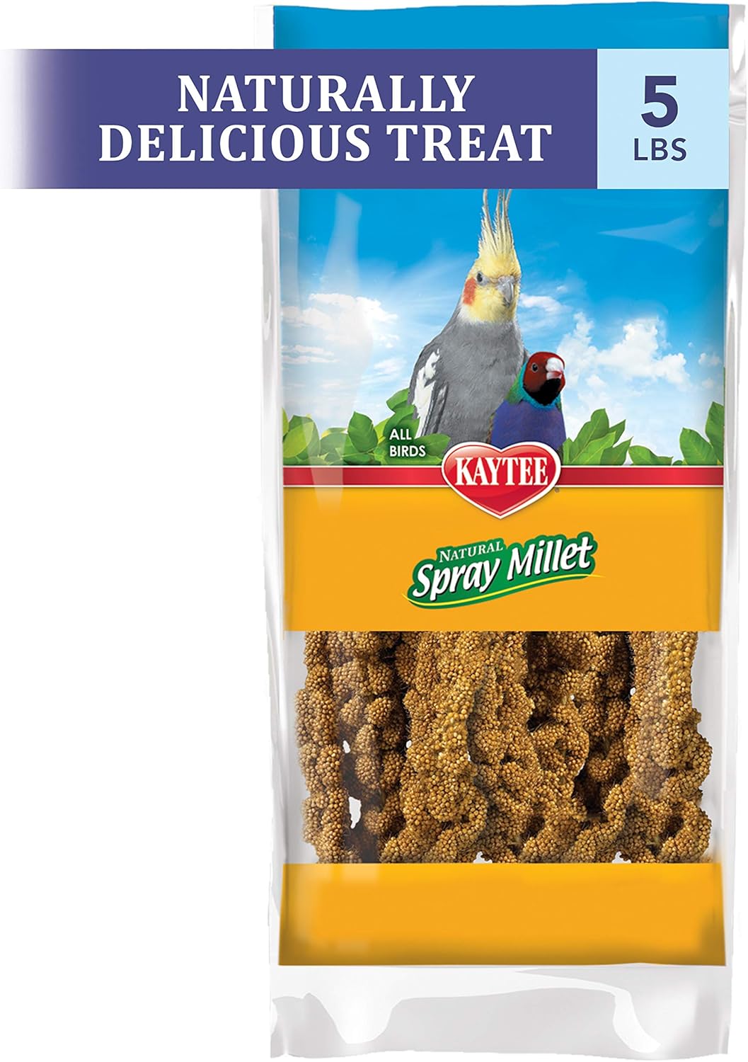 Kaytee Spray Millet Treat for Pet Birds - 5 Pound Natural Snack