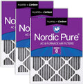 Nordic Pure 18x18x1 Furnace Air Filter 3 Pack - Carbon Odor Control