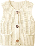 Hixiaohe Crochet Chunky Knit Crop Top Vest - Trendy Layering Piece
