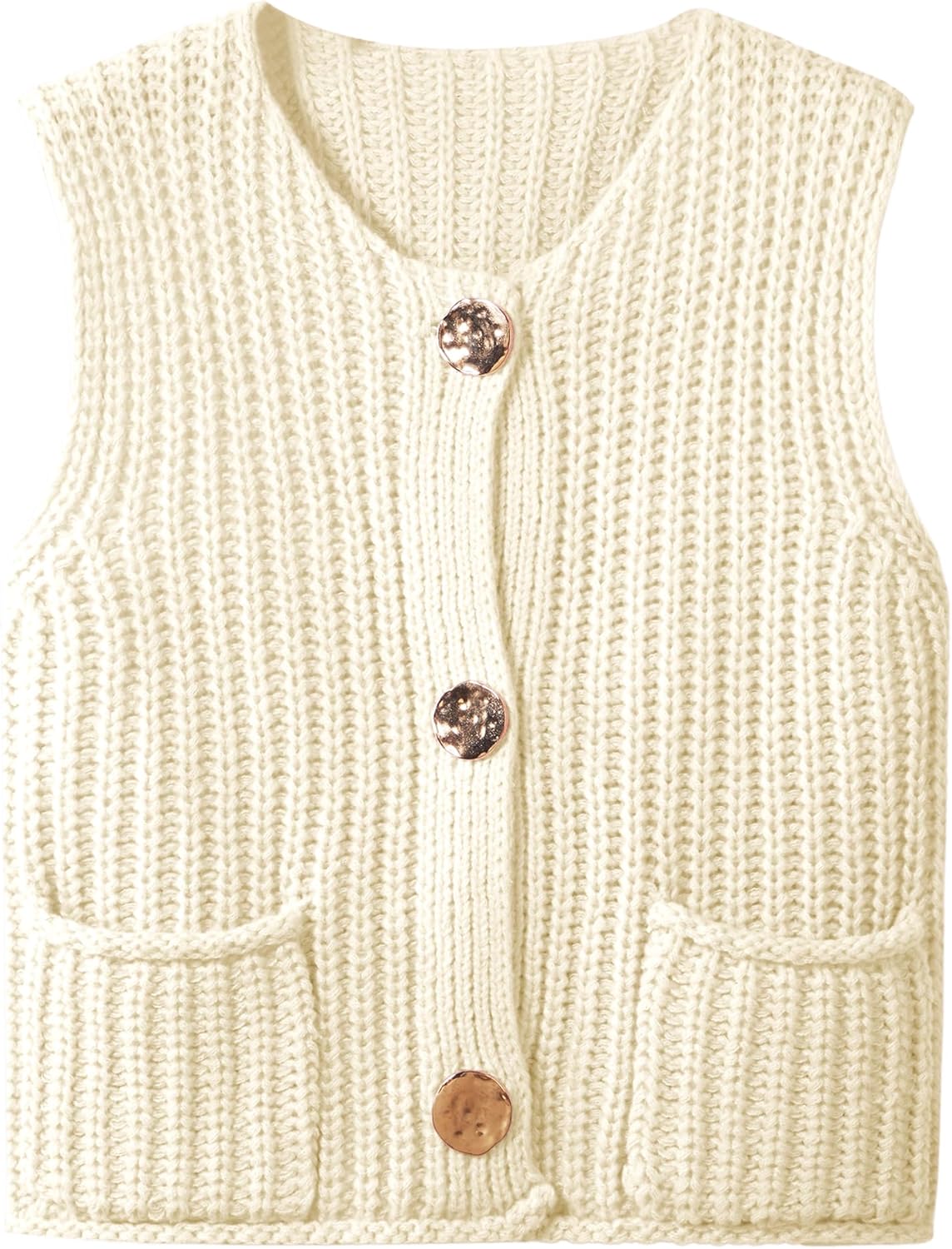 Trendy Crochet Chunky Knit Top with Pockets for Women