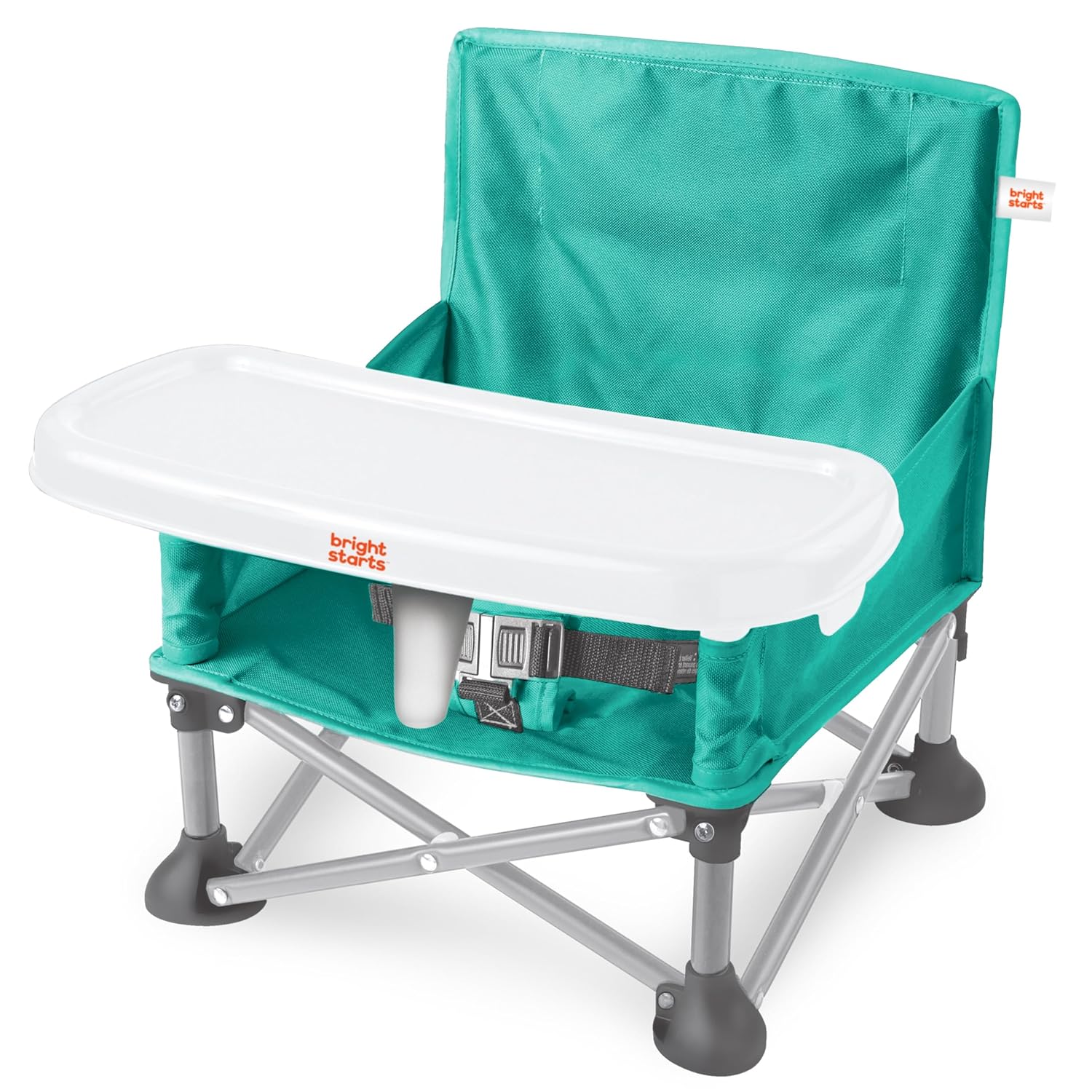 Bright Starts Portable Booster Seat, Indoor/Outdoor Feeding Tray, Teal