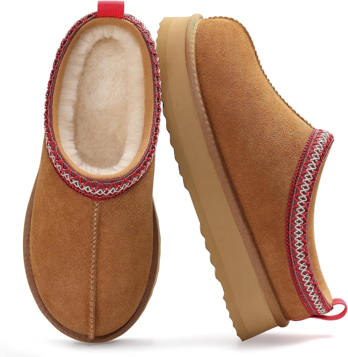 KIDMI Genuine Suede Platform Slippers for Women - Cozy Comfort
