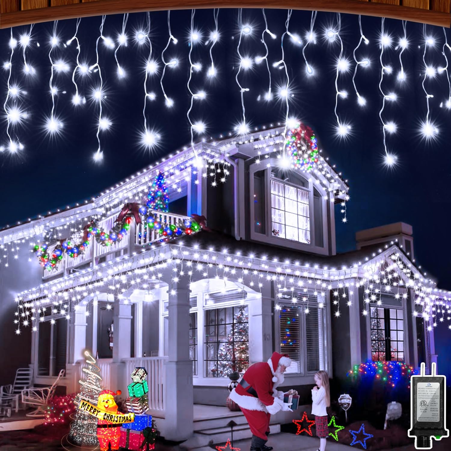 50FT 504 LED Outdoor Christmas Lights for Holiday Decor