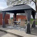 Domi 10 ft x 12 ft Hardtop Gazebo Arc Canopy - Durable Double Roof