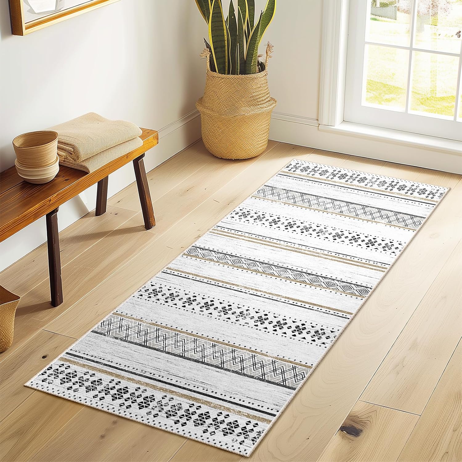 2x6 Area Rugs for Living Room Washable Moroccan Farmhouse Style
