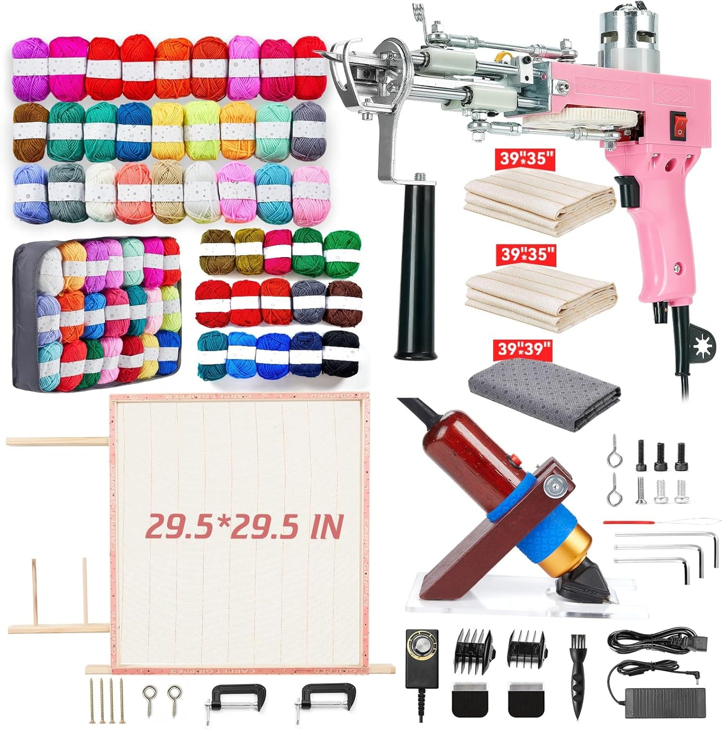 BESGEER Rug Tufting Gun Starter Kit with Frame and Trimmer