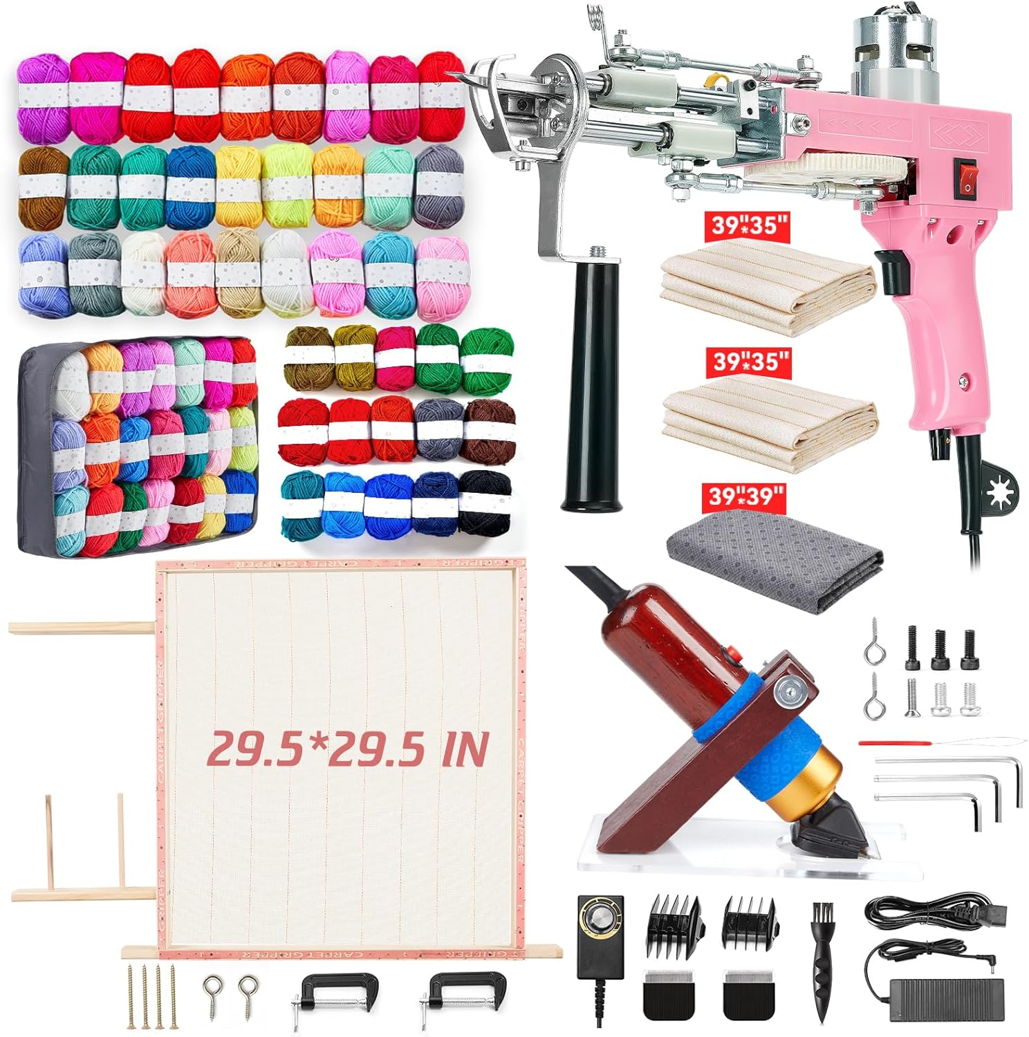 BESGEER Rug Tufting Gun Starter Kit with Frame and Trimmer