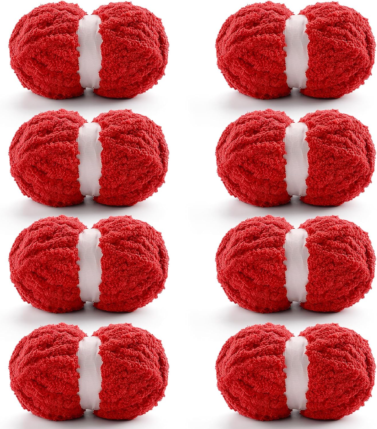 8 Pack Chunky Yarn for Crocheting - Soft Chenille for Knitting