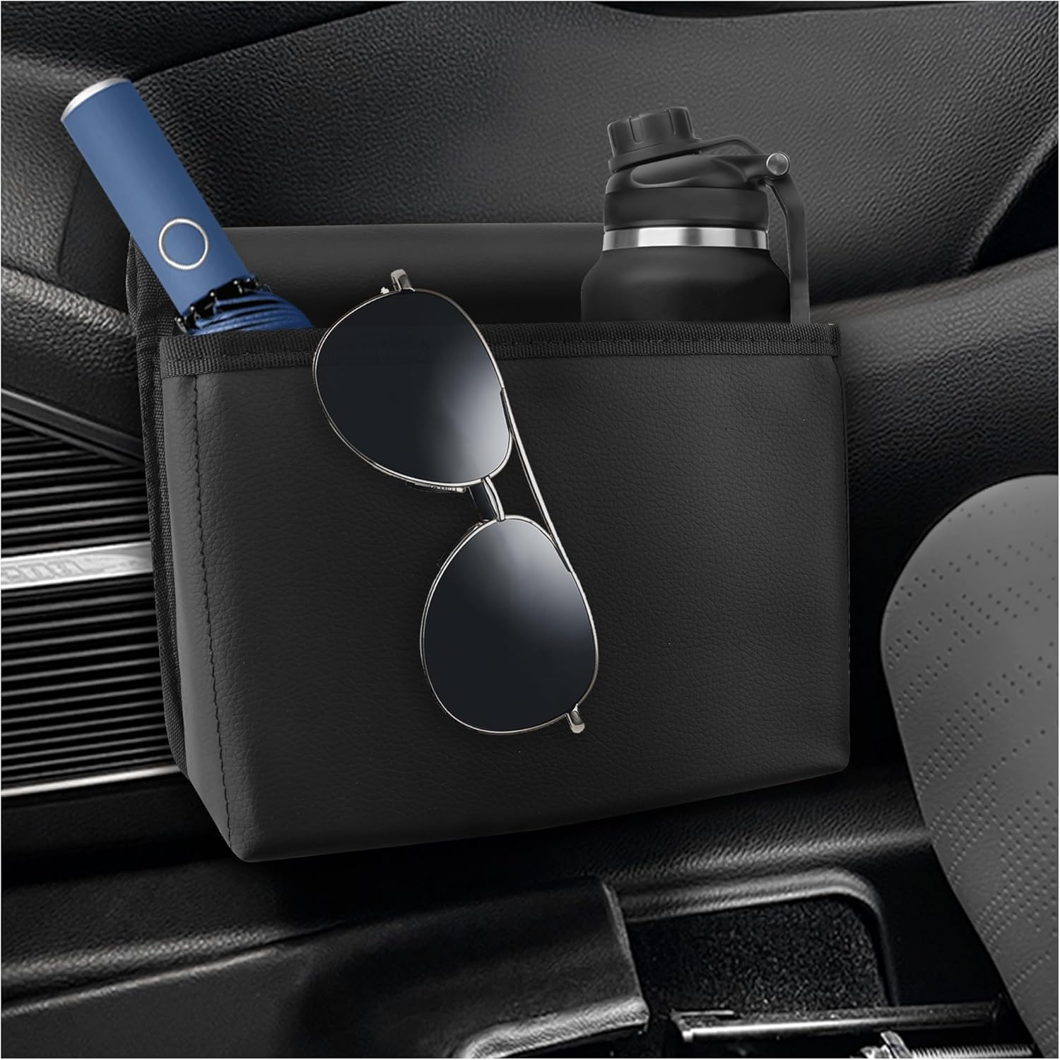 Foldable Leather Car Trash Can - Organize & Simplify!