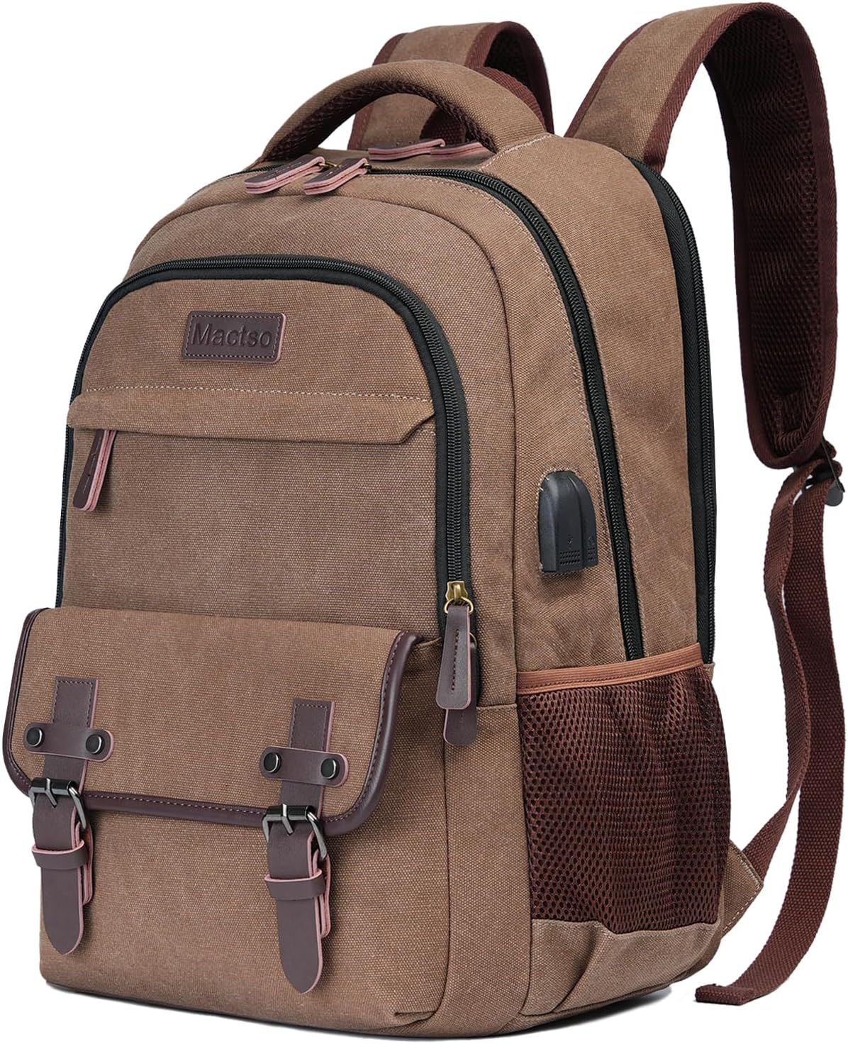 Mactso Canvas Travel Laptop Backpack for Men and Women