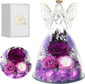 Mothers Day Mom Gifts Preserved Flowers in Glass Angel - Forever