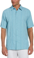 Embroidered Chambray Short Sleeve Button-Down Shirt - Classic Fit is